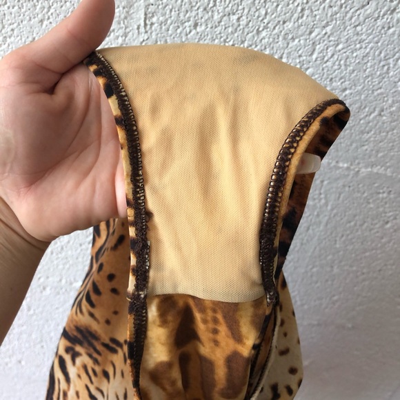 Pilpel cheetah strapless one piece swimsuit sz: 12 - Picture 3 of 8